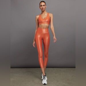 Carbon38 High Rise 7/8 Legging in Takara Shine in Orange Spice Route Size XS NWT